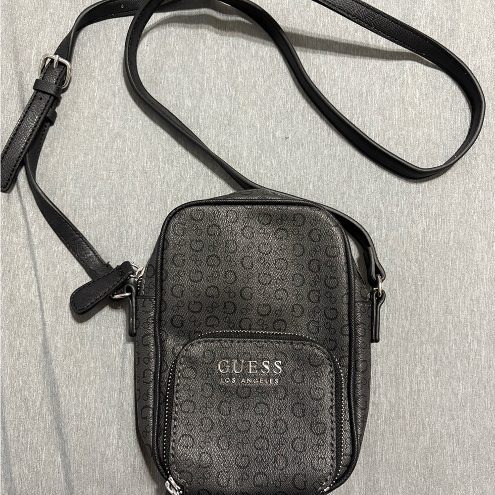 GUESS Monogram Black Messenger Bag